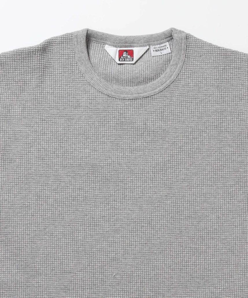 WAFFLE S/S CREW / クルーネック ワッフル オーバーサイズ 半袖 レイヤード ライトグレー