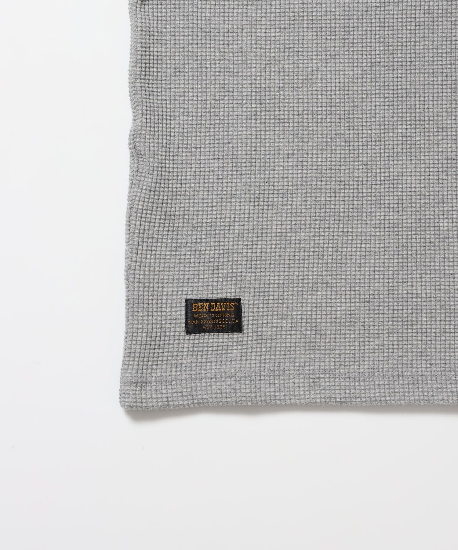 WAFFLE S/S HENLEY / クルーネック ワッフル オーバーサイズ 半袖 レイヤード ライトグレー