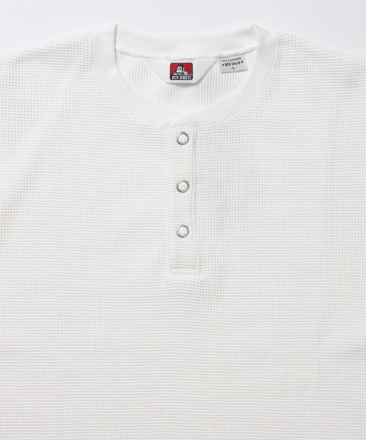 WAFFLE S/S HENLEY / クルーネック ワッフル オーバーサイズ 半袖 レイヤード ホワイト