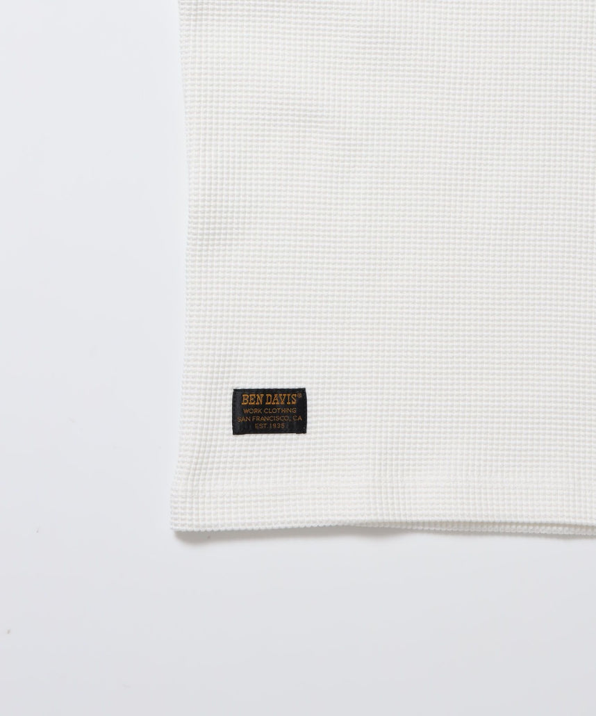 WAFFLE S/S HENLEY / クルーネック ワッフル オーバーサイズ 半袖 レイヤード ホワイト