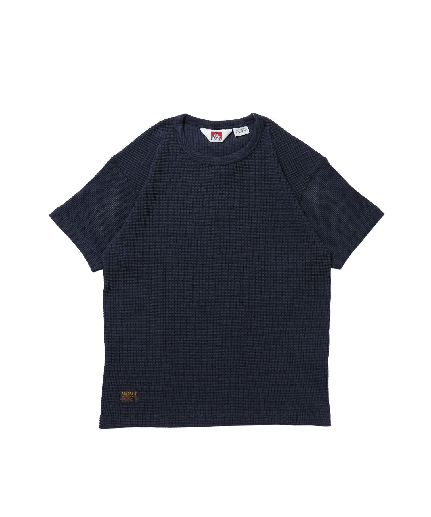 【BEN DAVIS(ベンデイビス)】WAFFLE S/S CREW / クルーネック ワッフル オーバーサイズ 半袖 レイヤード ネイビー