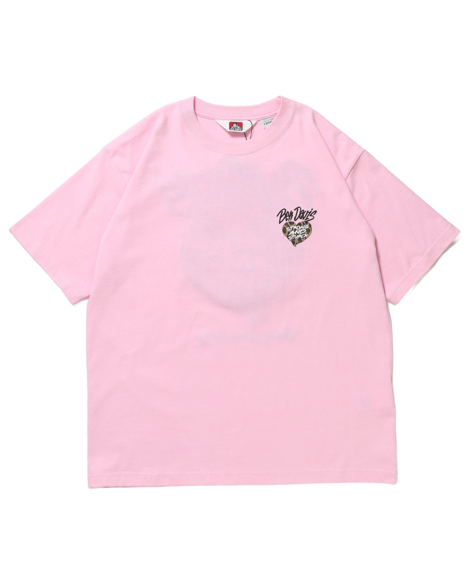 HEART CHENILLE 2 TEE / Tシャツ 半袖 クルーネック 刺繍 ワンポイント ユニセックス オーバーサイズ ピンク