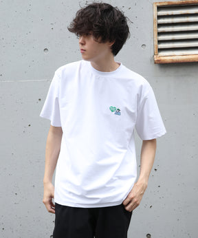 COOLER GORILLA EMB TEE / 接触冷感 オーバーサイズ 半袖 Tシャツ クルーネック 刺繍 ワンポイント プリント ユニセックス ホワイト