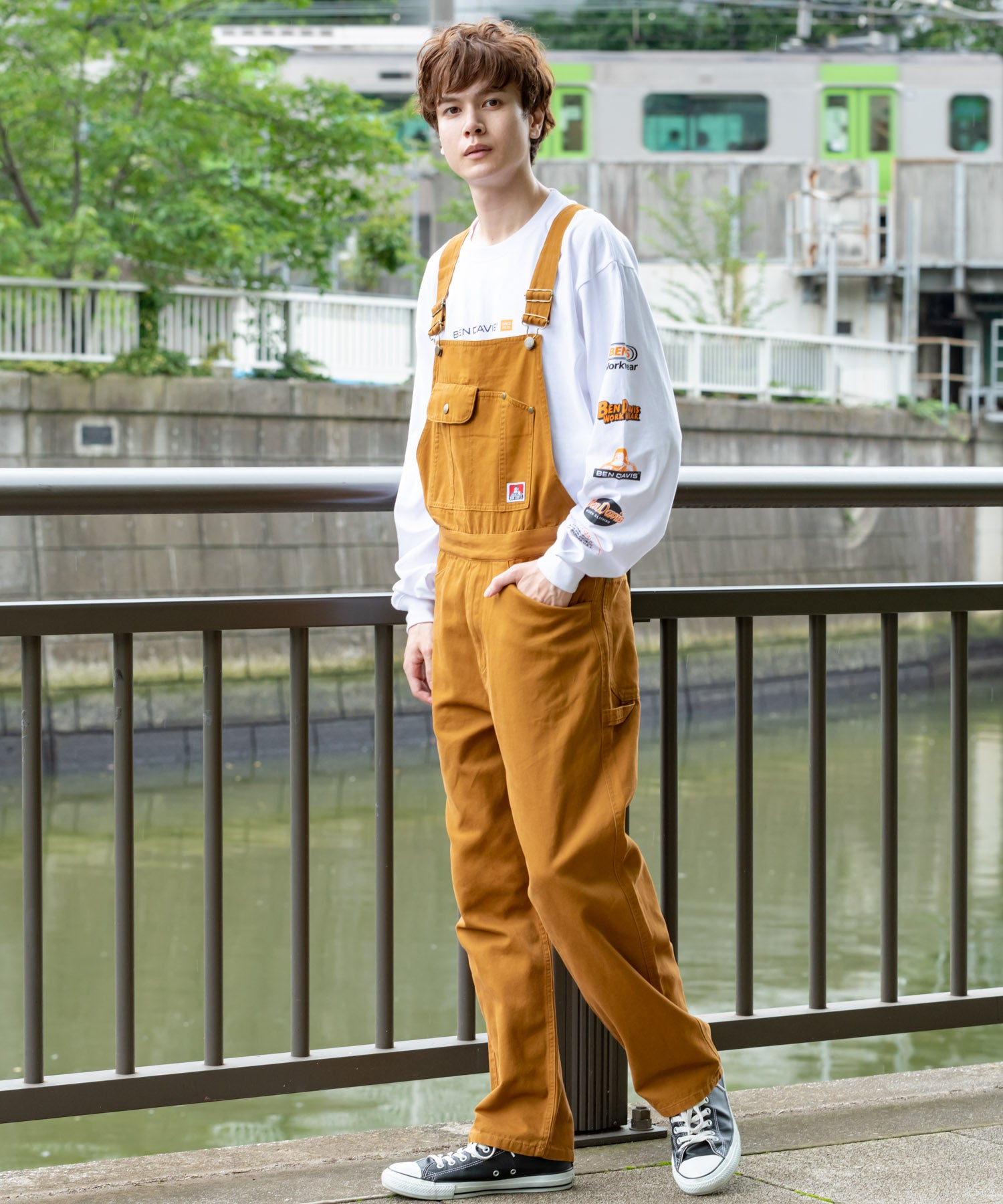 COTTON OVERALL コットンオーバーオール キャメル