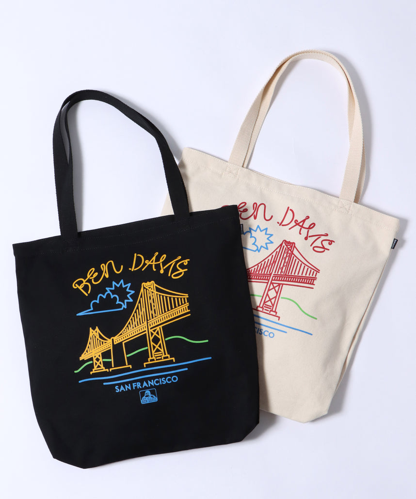 【BEN DAVIS(ベンデイビス)】BRIDGE PRINT TOTE BAG / ブリッジプリント トートバッグ 【再入荷】