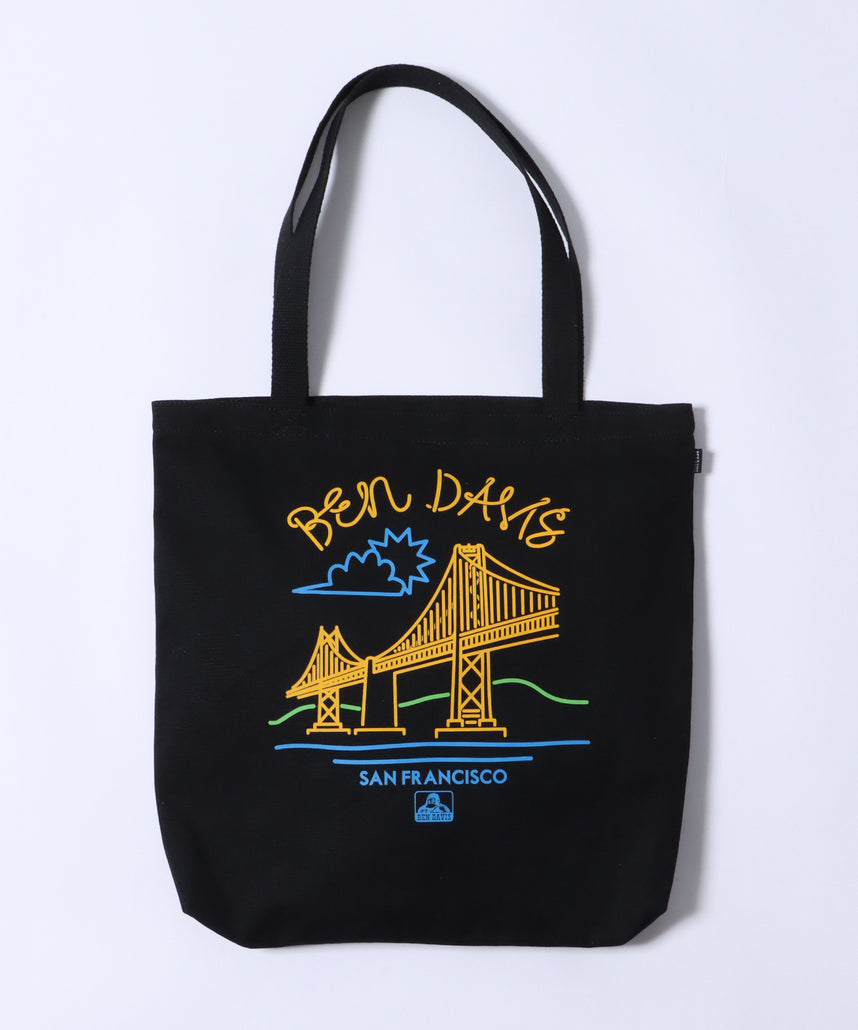 【BEN DAVIS(ベンデイビス)】BRIDGE PRINT TOTE BAG / ブリッジプリント トートバッグ 【再入荷】