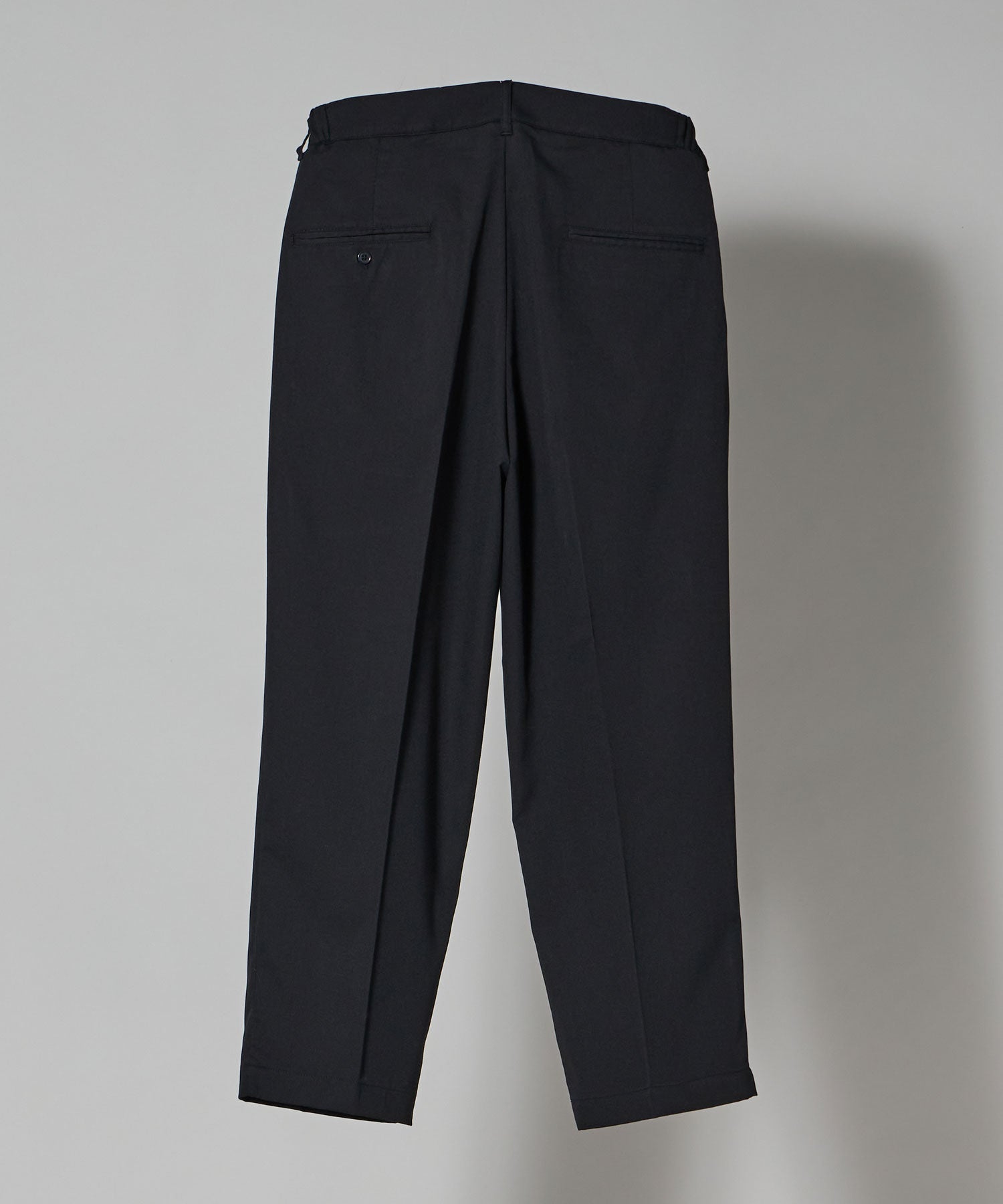 TR SIDE GATHER ANKLE PANTS / TR サイドギャザー アンクルスラックス ブラック