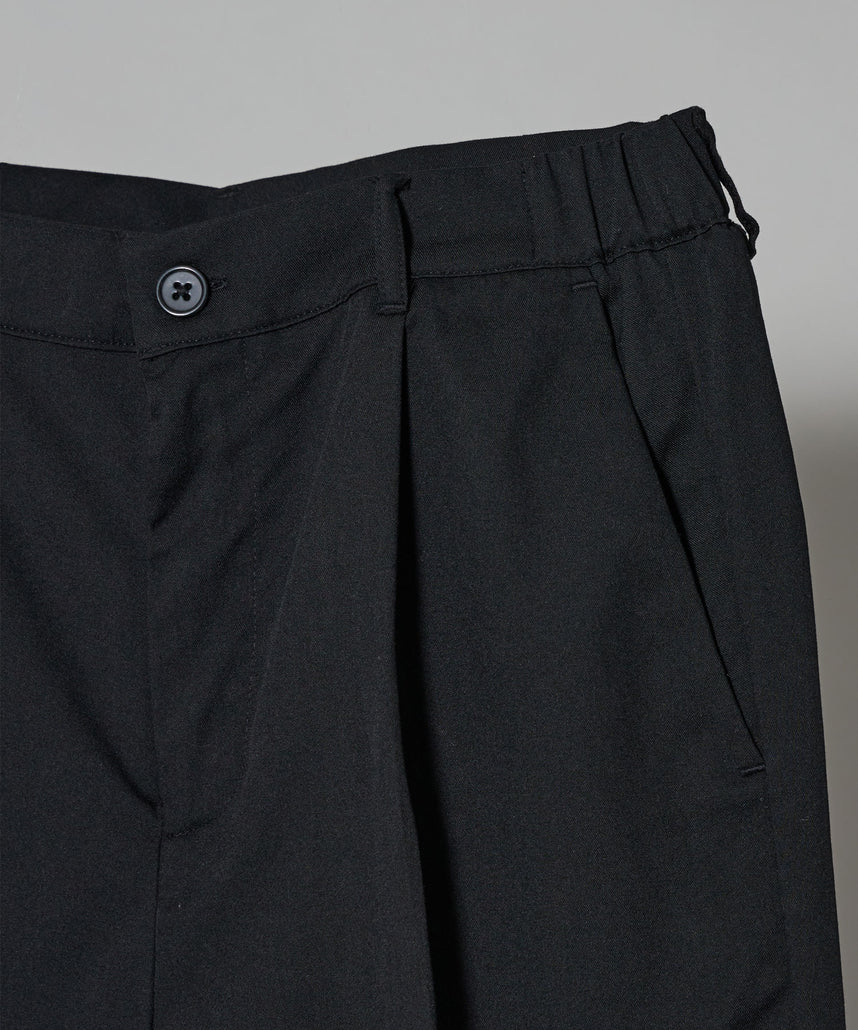 【FFEIN(フェイン)】TR SIDE GATHER ANKLE PANTS / TR サイドギャザー アンクルスラックス ブラック