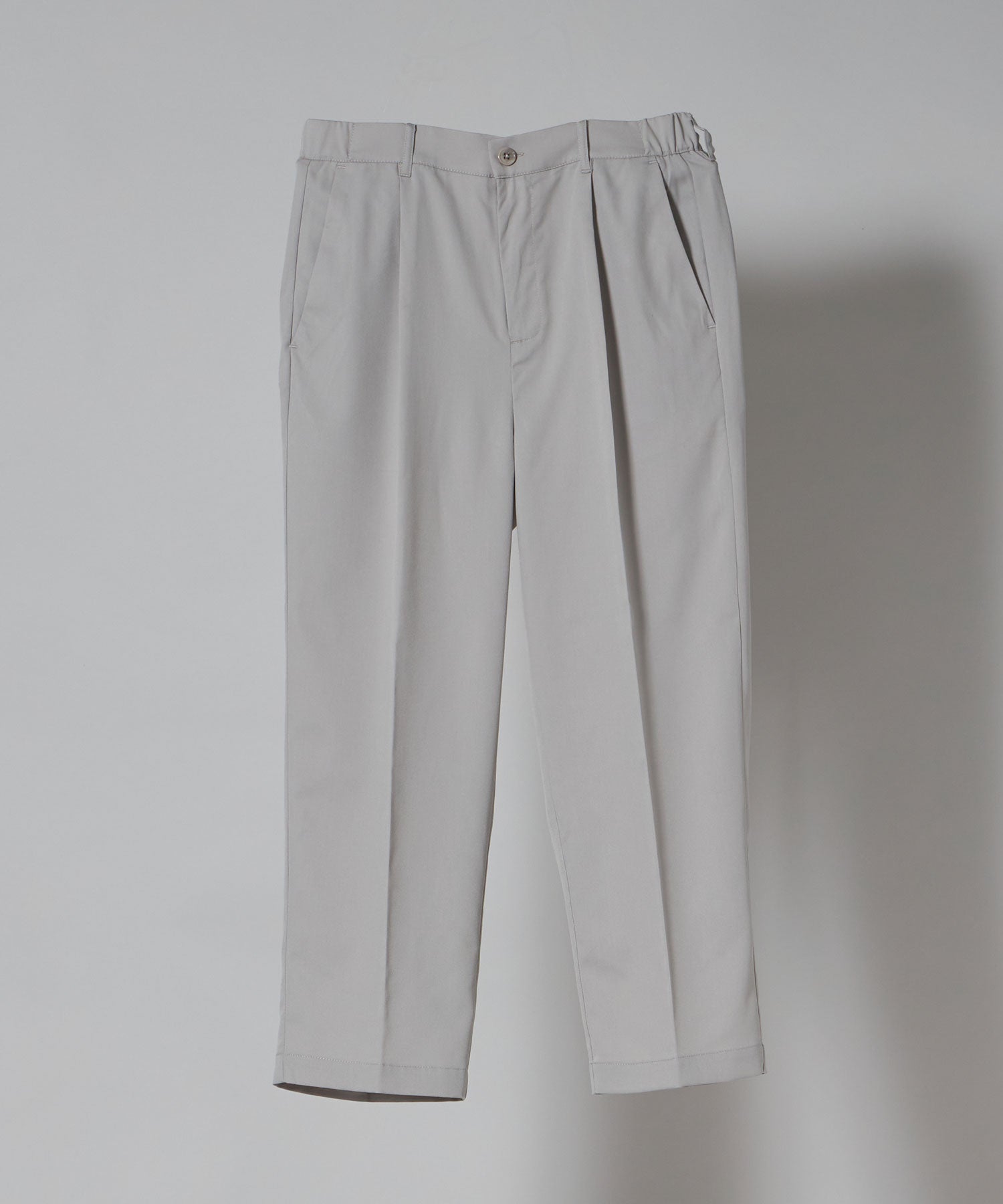 【FFEIN(フェイン)】TR SIDE GATHER ANKLE PANTS / TR サイドギャザー アンクルスラックス ライトグレー