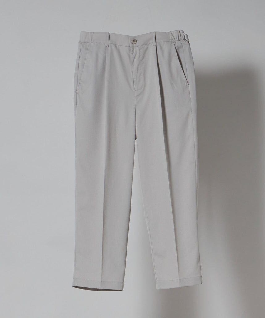 TR SIDE GATHER ANKLE PANTS / TR サイドギャザー アンクルスラックス ライトグレー