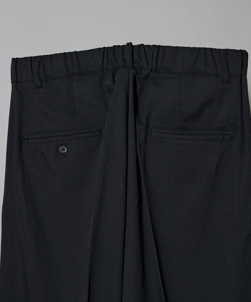 TR LOOSE DESIGN PANTS / TR 2タック ルーズデザイン スラックス ブラック
