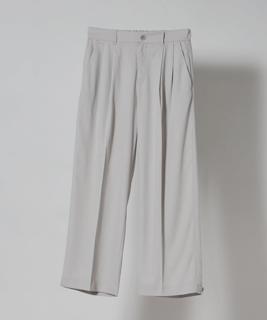 TR LOOSE DESIGN PANTS / TR 2タック ルーズデザイン スラックス ライトグレー