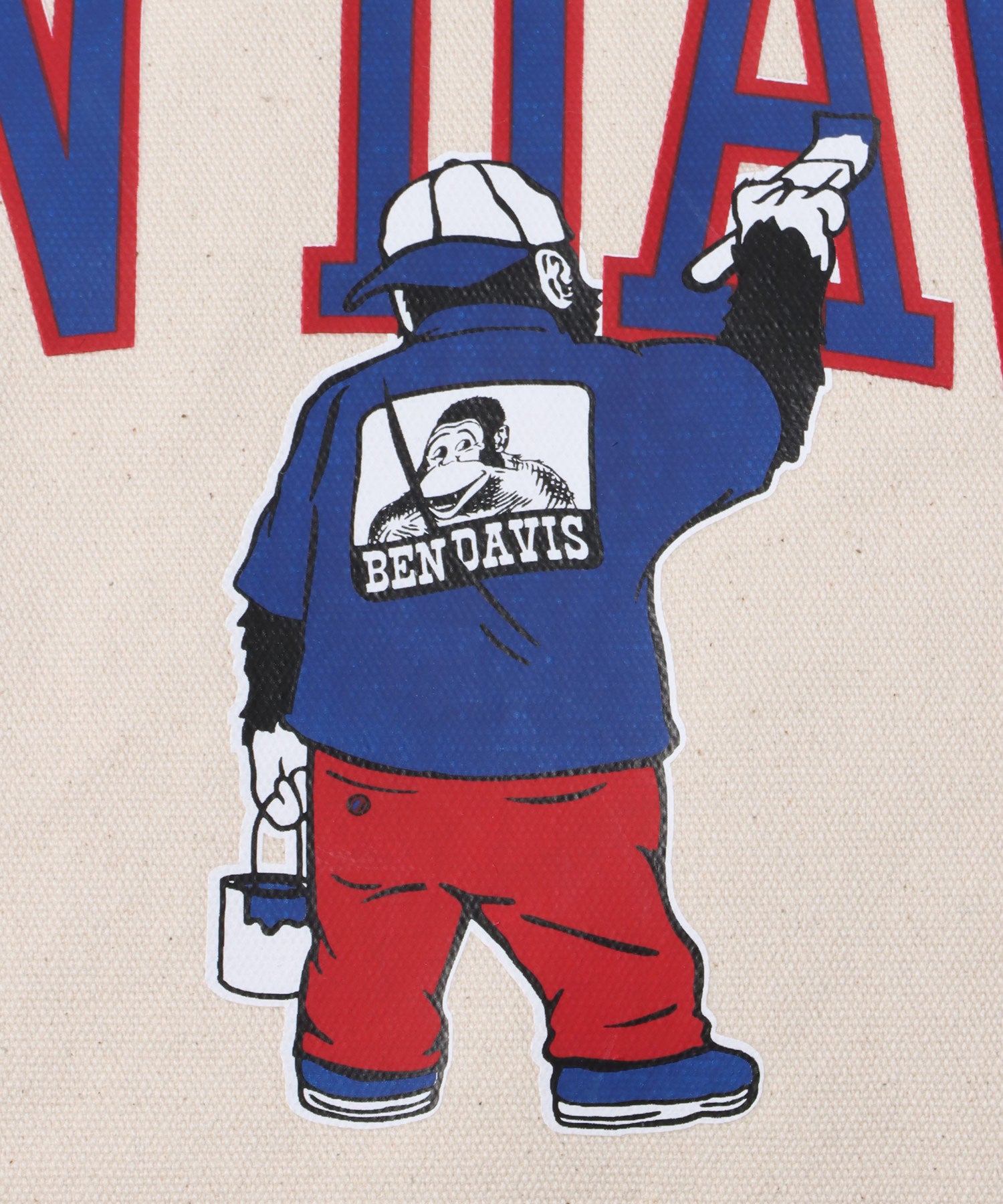 【BEN DAVIS(ベンデイビス)】COLLEGE PRINT TOTE BAG / カレッジプリント トートバッグ 【再入荷】