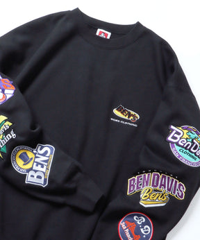 CHAMPIONSHIP PATCHED CREW NECK SWEAT / 袖ワッペン 刺繍 古着風 クルーネック スウェット ブラック