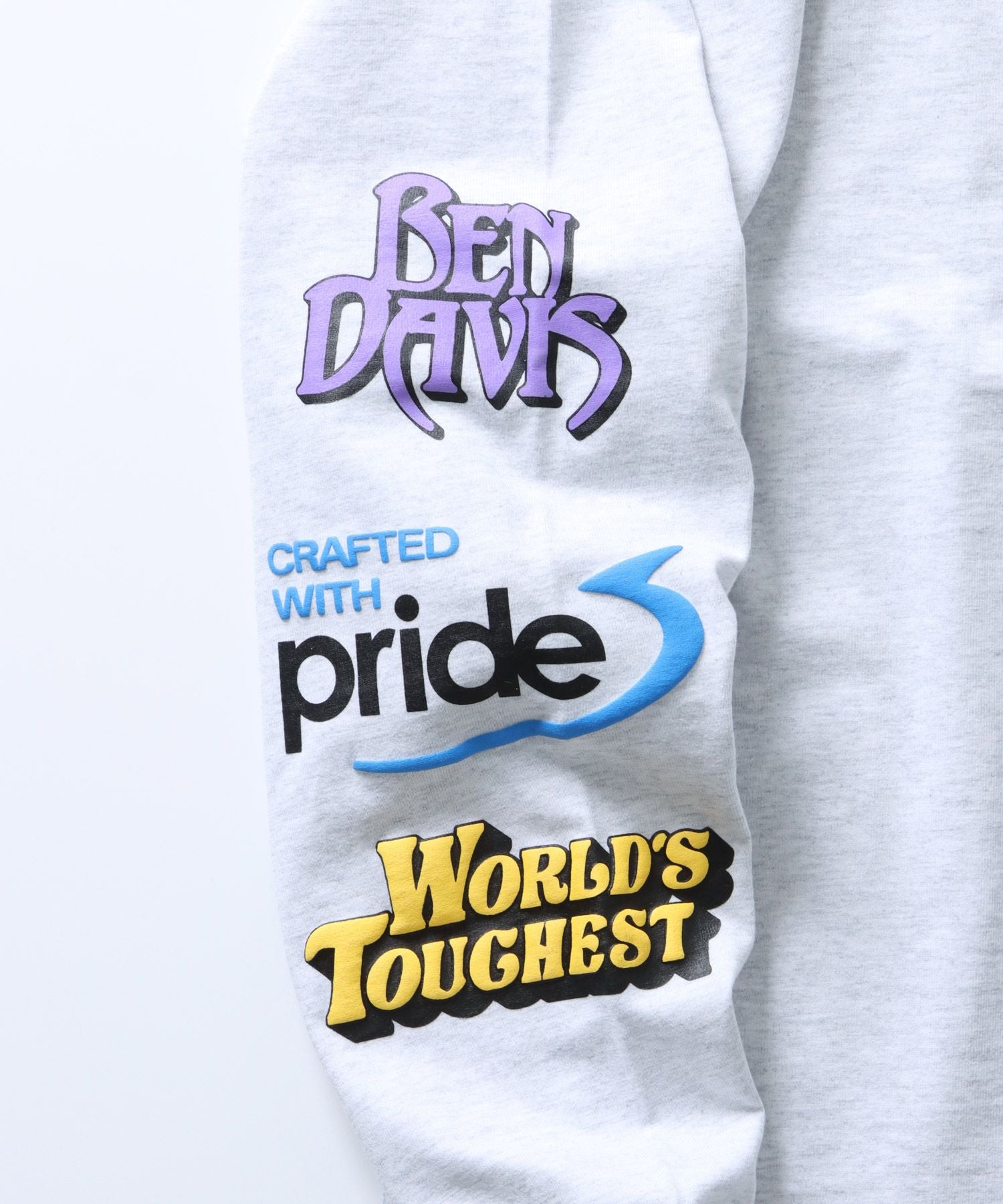 【BEN DAVIS(ベン デイビス)】DICE & EIGHTBALL L/S TEE & RAGLAN TEE / ≪ NAVAL別注 ≫ 発泡 袖 バック フロント プリント ラグラン ロンT オフホワイト