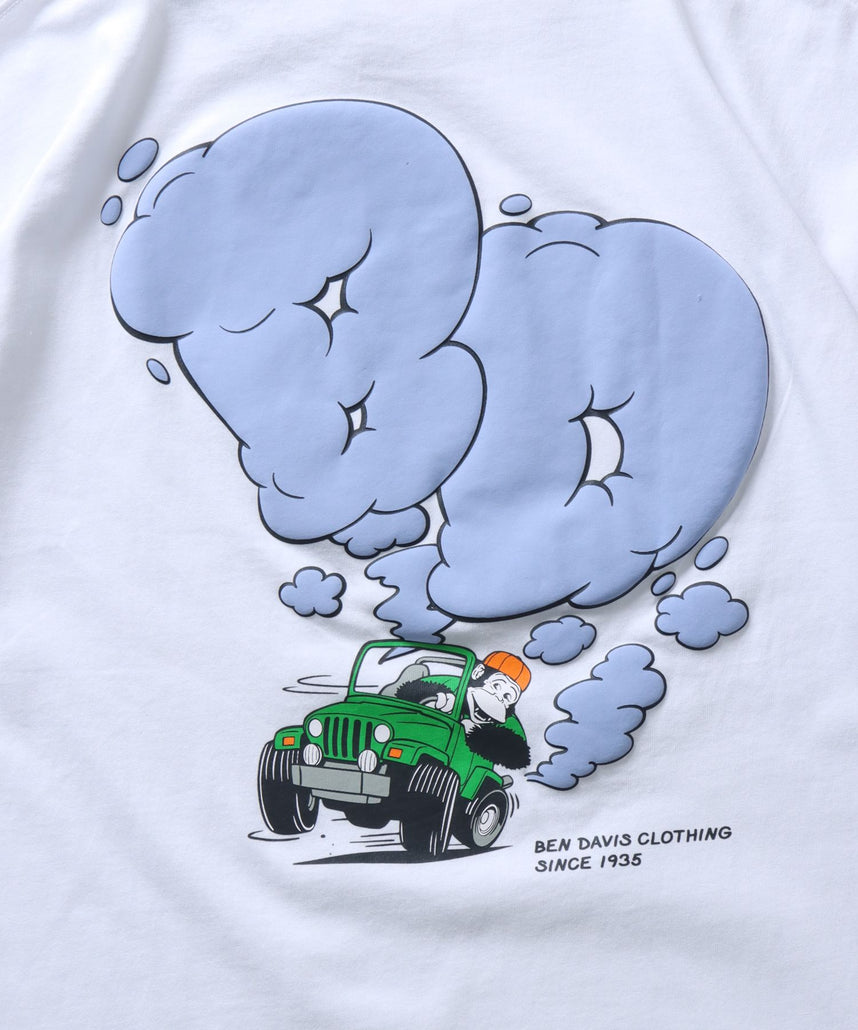 SMOKING 4WD TEE / スモーキング プリント Tシャツ ホワイト