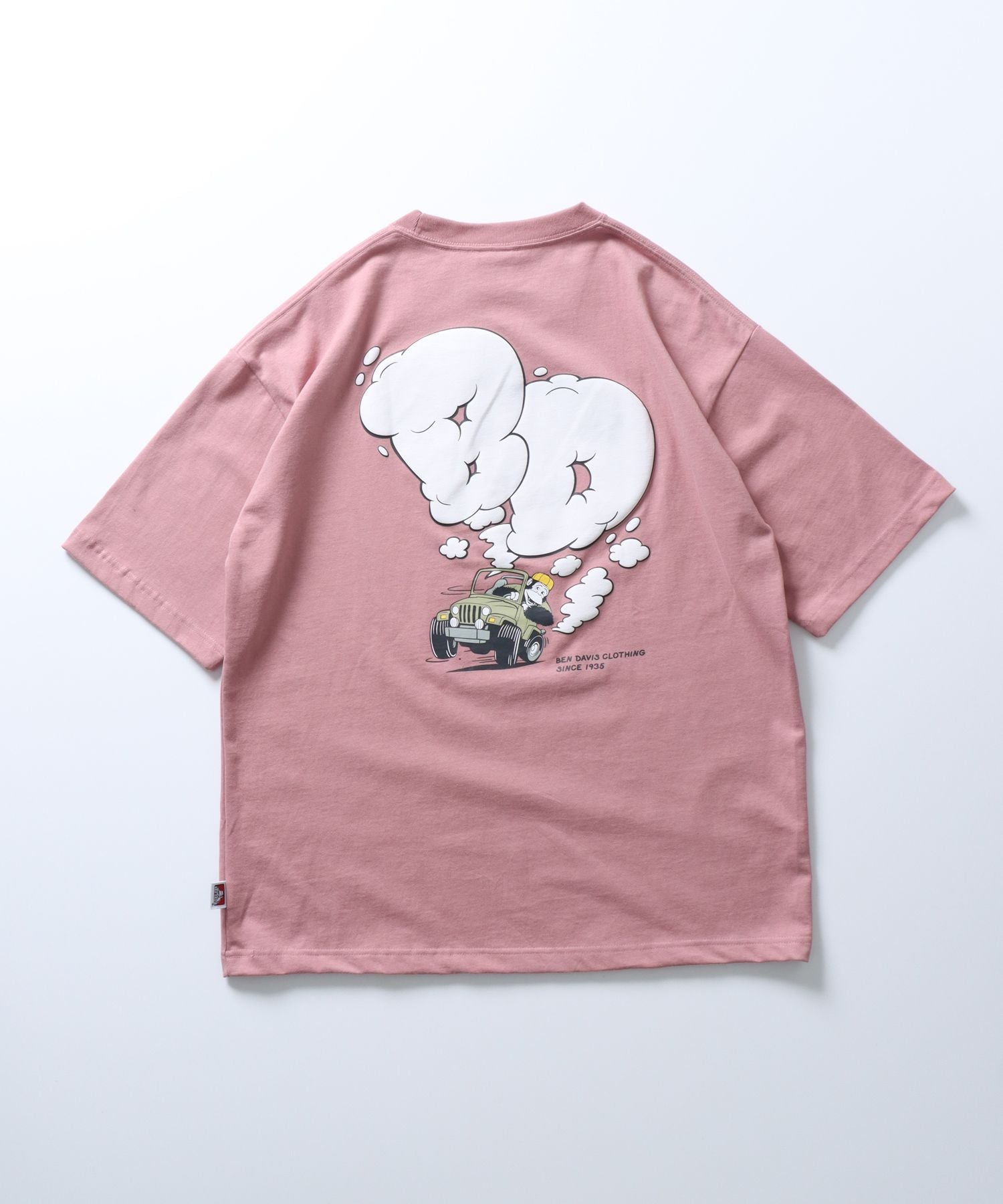【BEN DAVIS / ベンデイビス】スモーキング ジープ プリント Tシャツ ピンク