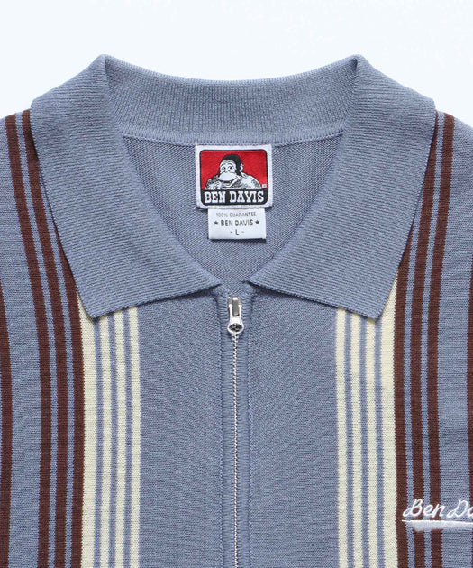 BEN DAVIS(ベン デイビス)】STRIPE KNIT ZIP SHIRTS / マルチ