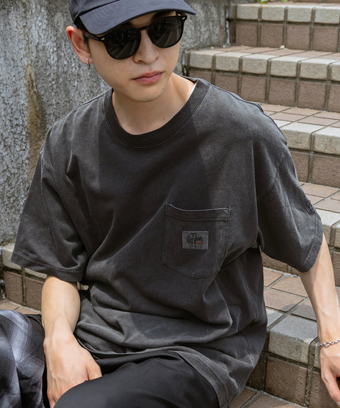 FFEIN(フェイン)】PIGMENT POCKET TEE / ピグメント 半袖 古着風