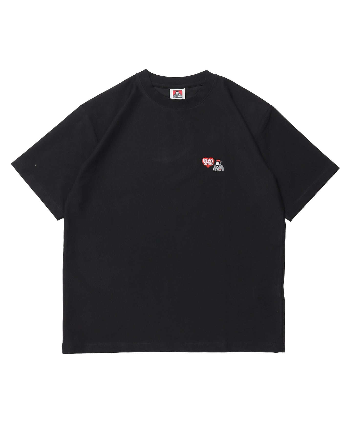 COOLER GORILLA EMB TEE / 接触冷感 オーバーサイズ 半袖 Tシャツ クルーネック 刺繍 ワンポイント プリント ユニセックス ブラック