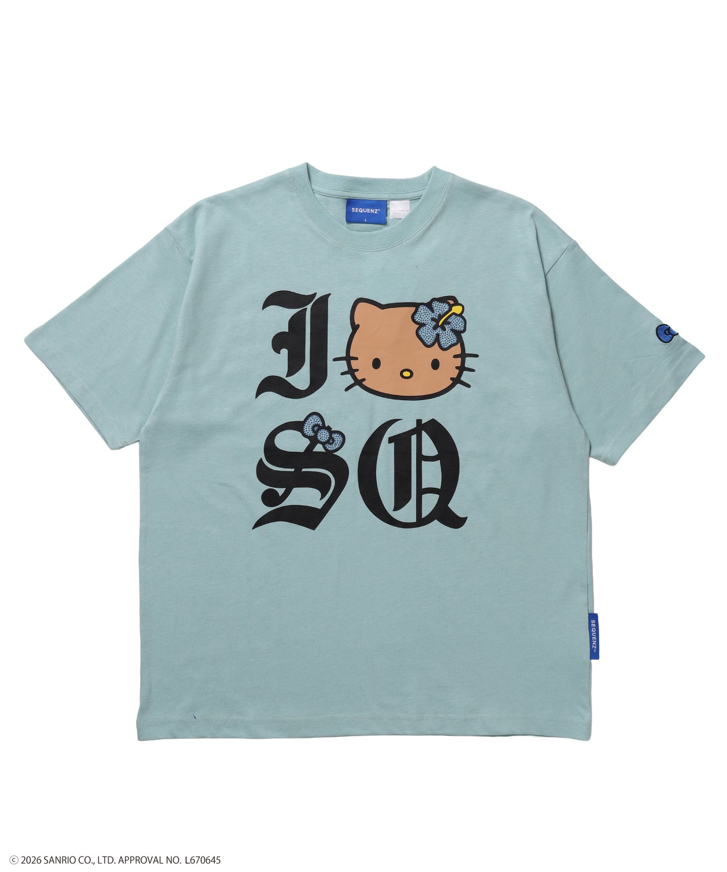 HK I LOVE “KI”TEE / ハローキティ キティちゃん 半袖 クルーネック プリント ワンポイント グリーン
