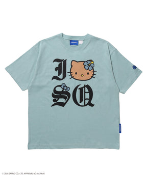HK I LOVE “KI”TEE / ハローキティ キティちゃん 半袖 クルーネック プリント ワンポイント グリーン