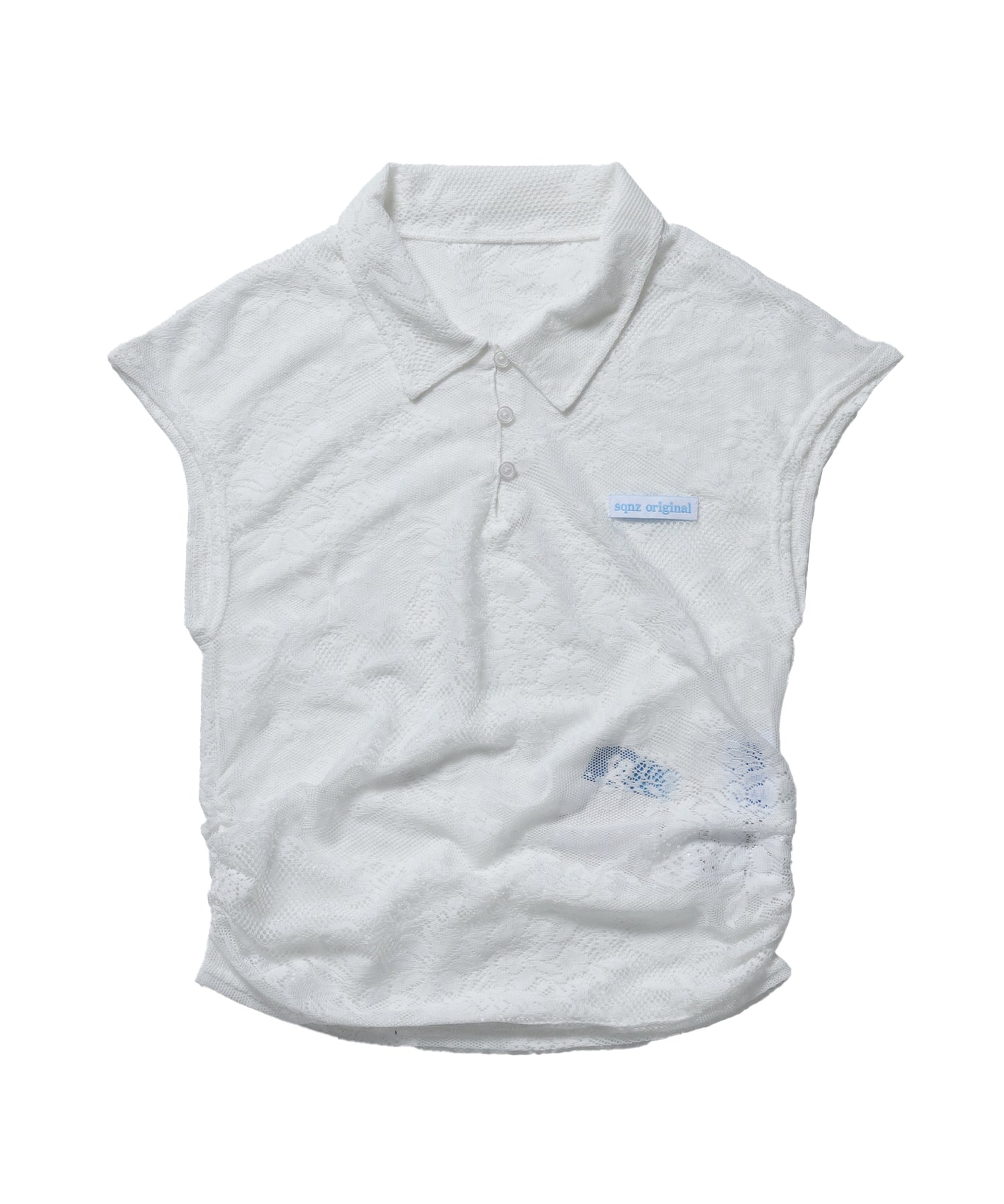 ※WEB限定 / 襟付き / レースフレンチスリーブトップス / sqnz french sleeve lace top ホワイト