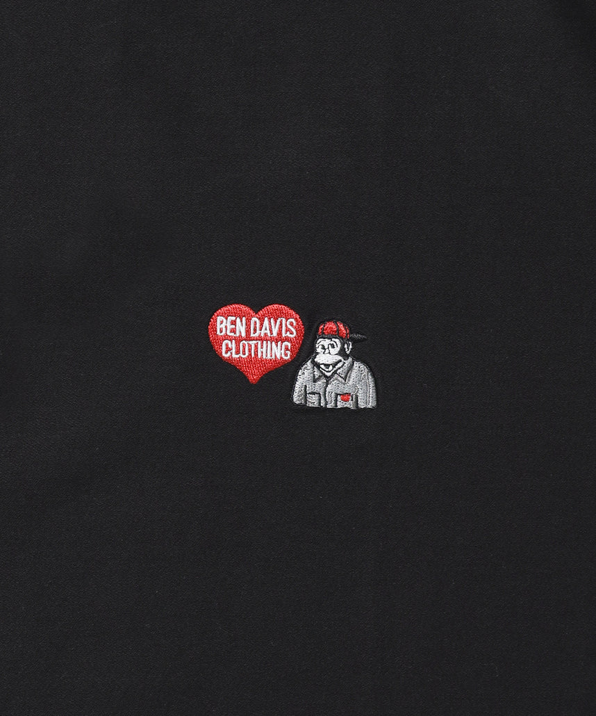 COOLER GORILLA EMB TEE / 接触冷感 オーバーサイズ 半袖 Tシャツ クルーネック 刺繍 ワンポイント プリント ユニセックス ブラック