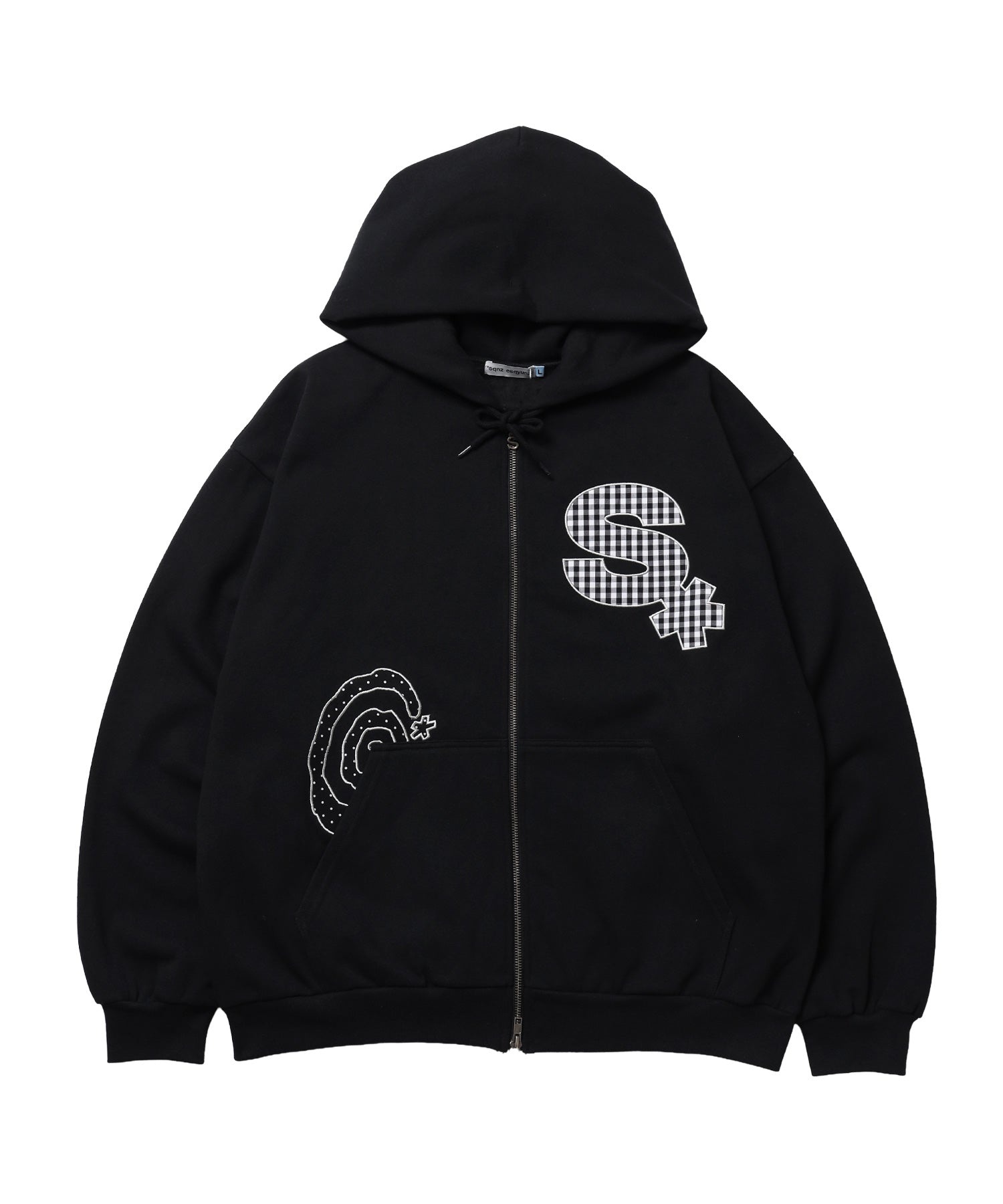 ※WEB限定 / ギンガムドットロゴジップパーカー / sqnzU spiral applique zip p/k