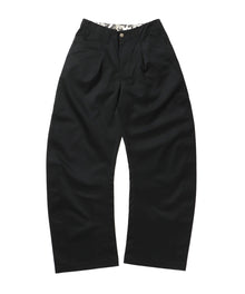 CURVE BUGGY WORK PANTS / パンツ ボトムス カーブ タック ワンポイント ツイル ブラック