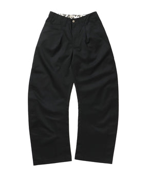 CURVE BUGGY WORK PANTS / パンツ ボトムス カーブ タック ワンポイント ツイル ブラック