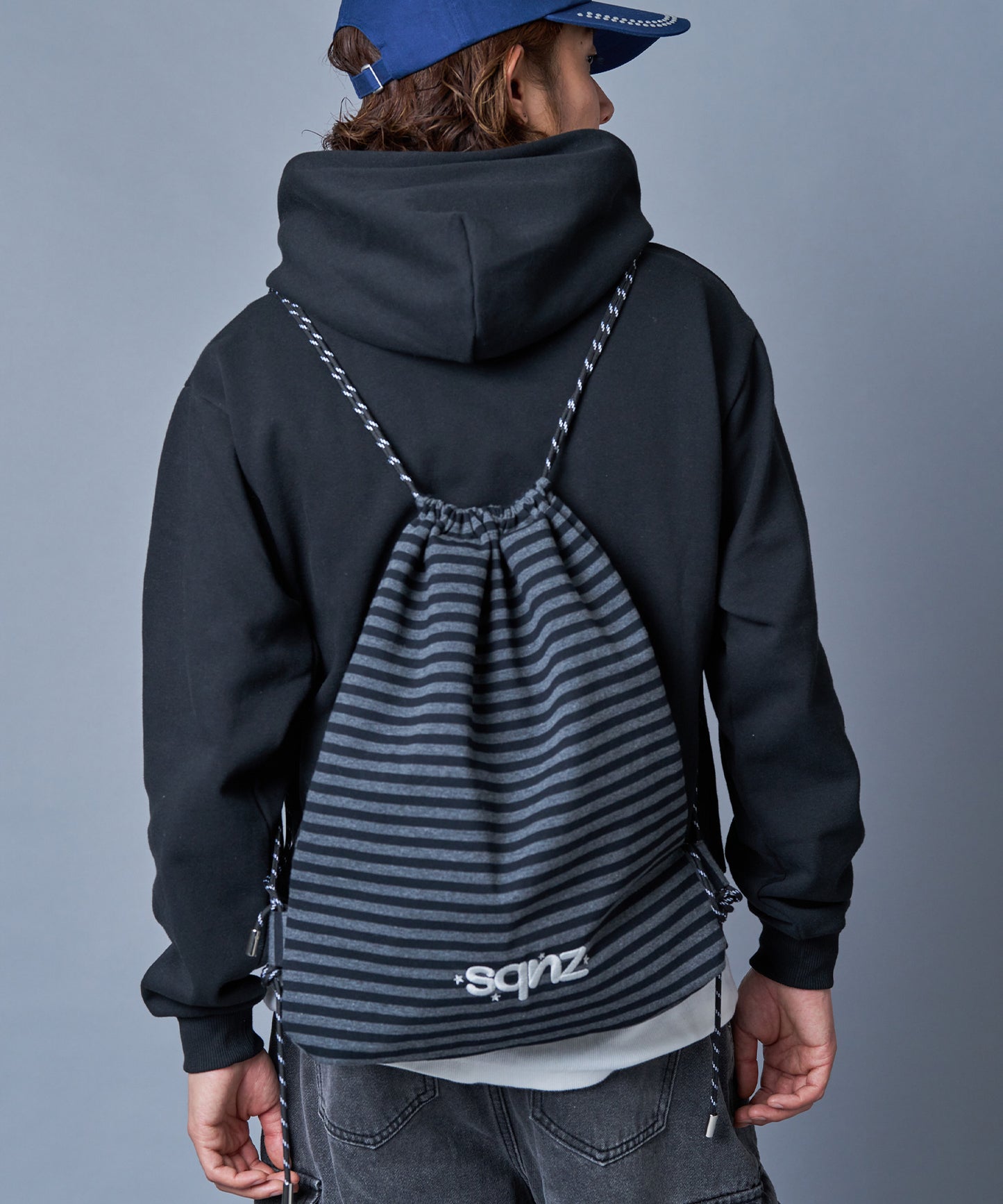 ≪予約商品≫sqnz dairy 2way knapsack / ナップサック トートバック 2WAY  チェック ボーダー 柄83