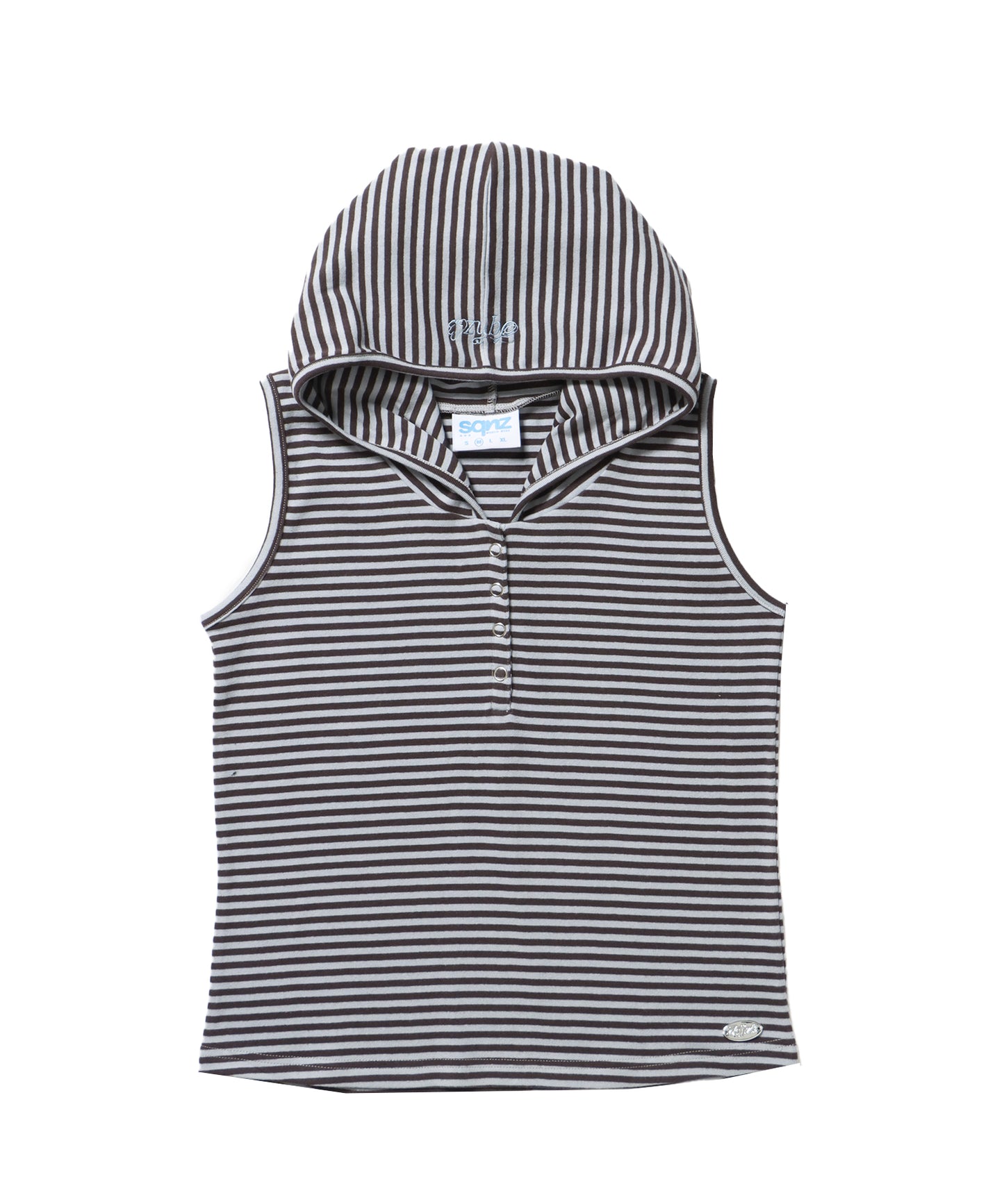 ※WEB限定 / レディースボーダータンクトップ / sqnz border hooded tank top ライトブルー
