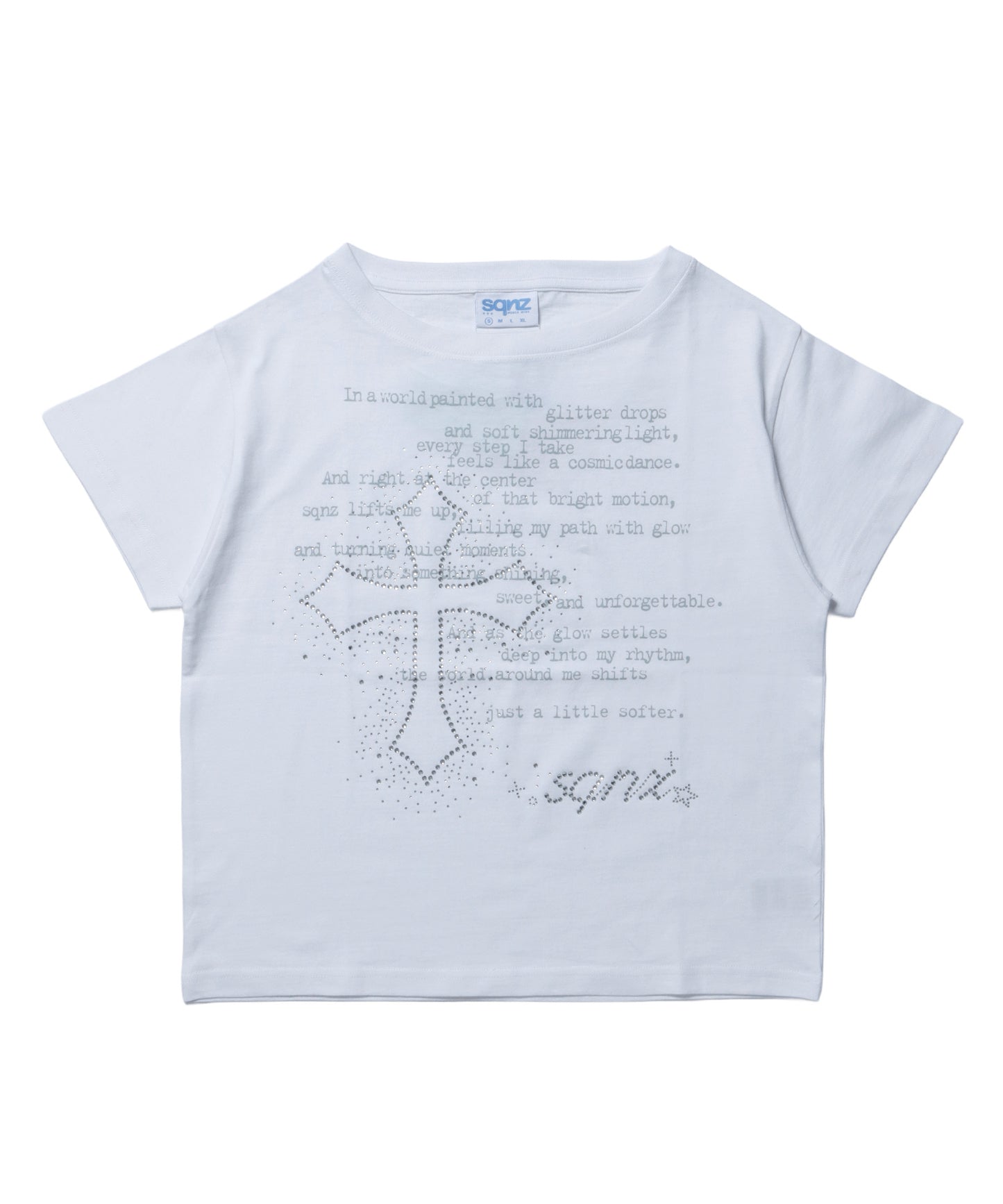 sqnz one-shoulder cross tee / レディース 半袖 Tシャツ ワンショルダー ホワイト