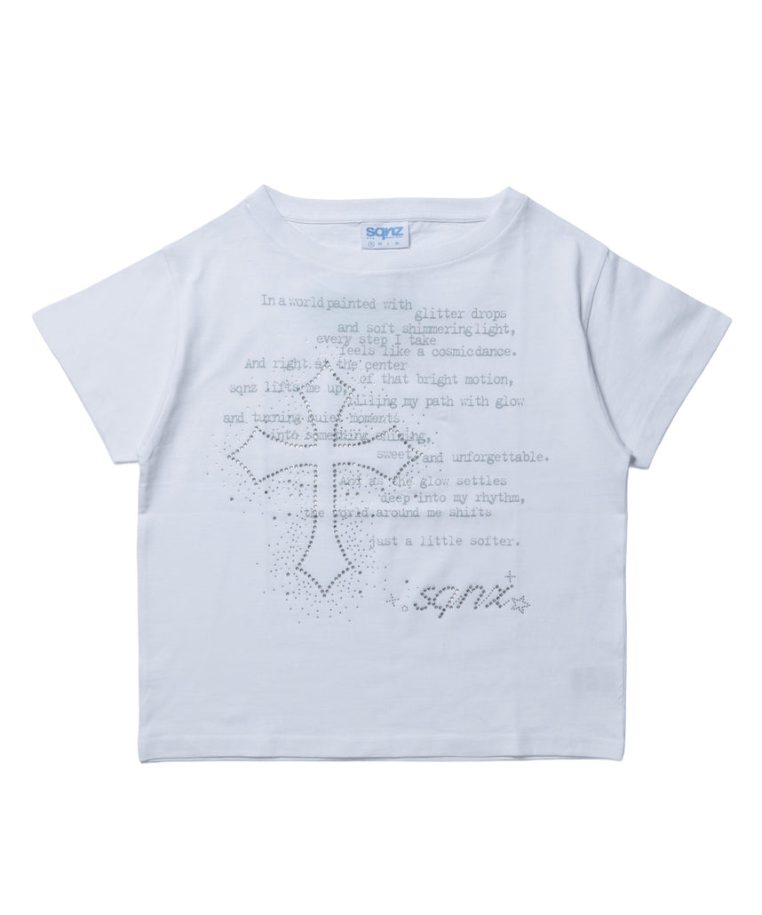 sqnz one-shoulder cross tee / レディース 半袖 Tシャツ ワンショルダー ホワイト