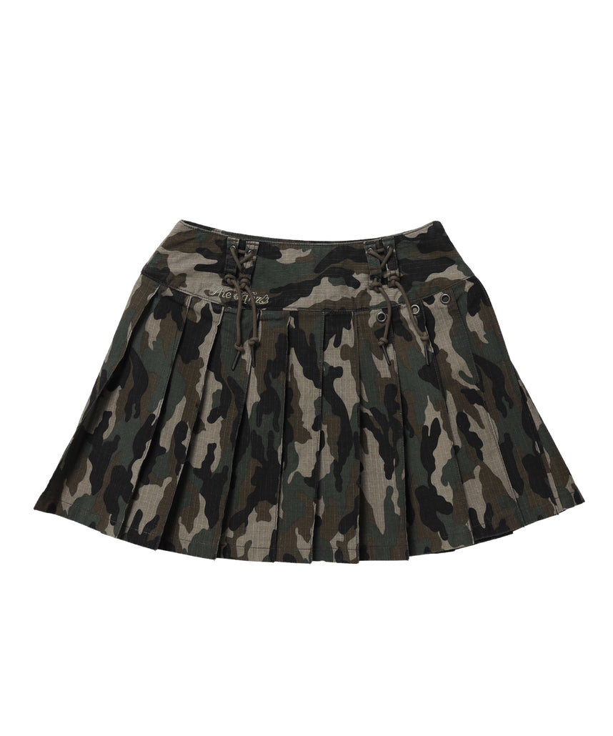WEB限定 / レディースアイレットプリーツミニスカート / sqnz eyelet