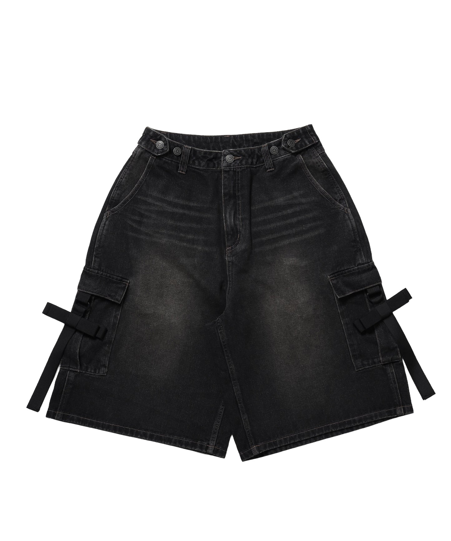 ※WEB限定 / レディースリボンデニムショートパンツ / sqnz ribbon denim shorts ブラック