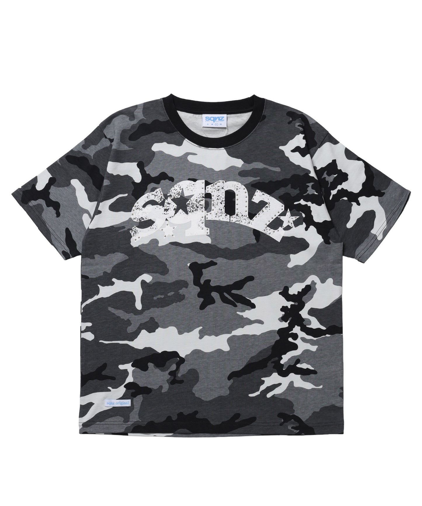 ※WEB限定 / ユニセックス / ロゴ加工風スタッズ半袖Tシャツ / sqnz studs faint logo tee / 柄84