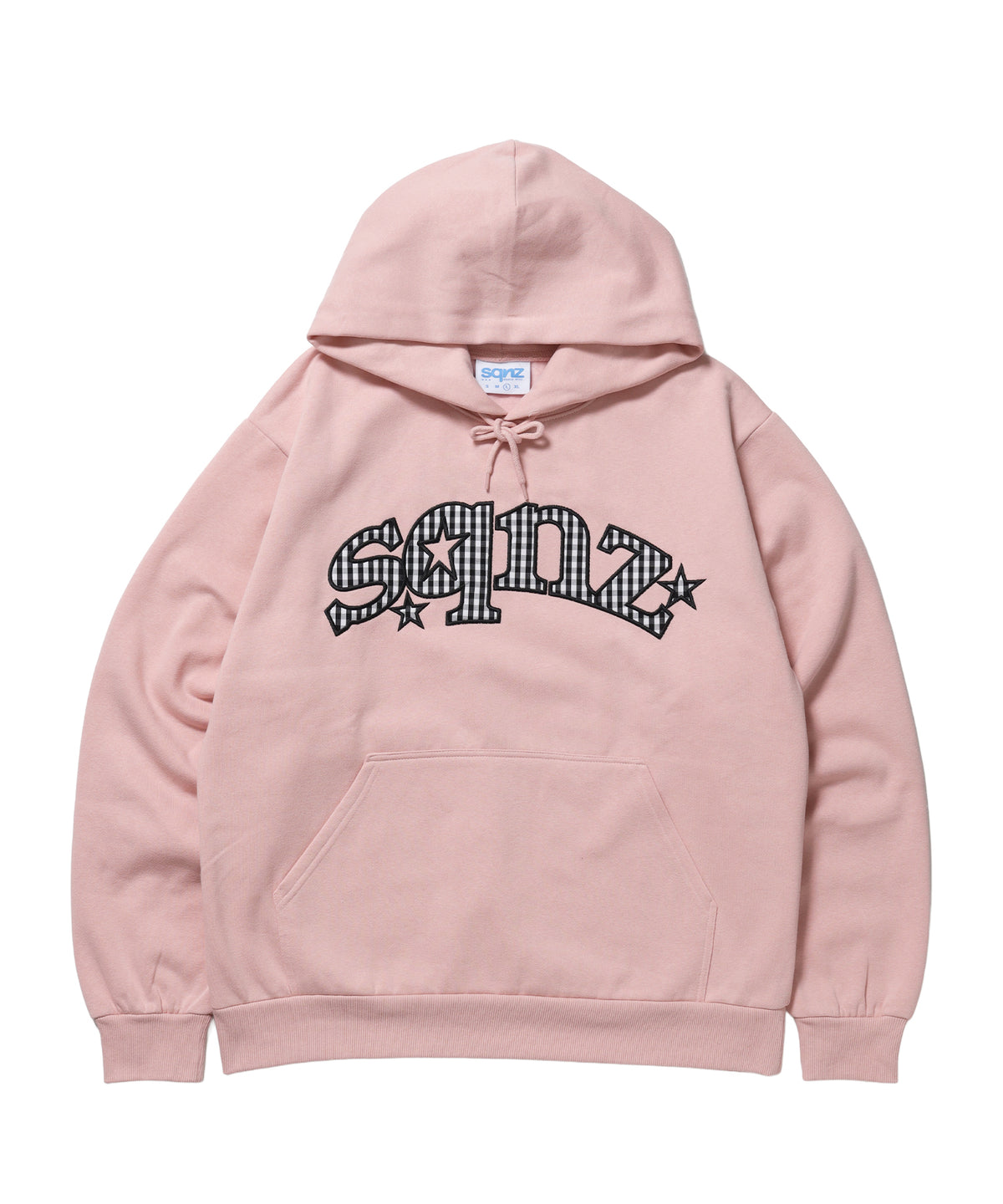 ※WEB限定 / 短丈裏起毛プルパーカー / sqnz gingham applique pk ピンク
