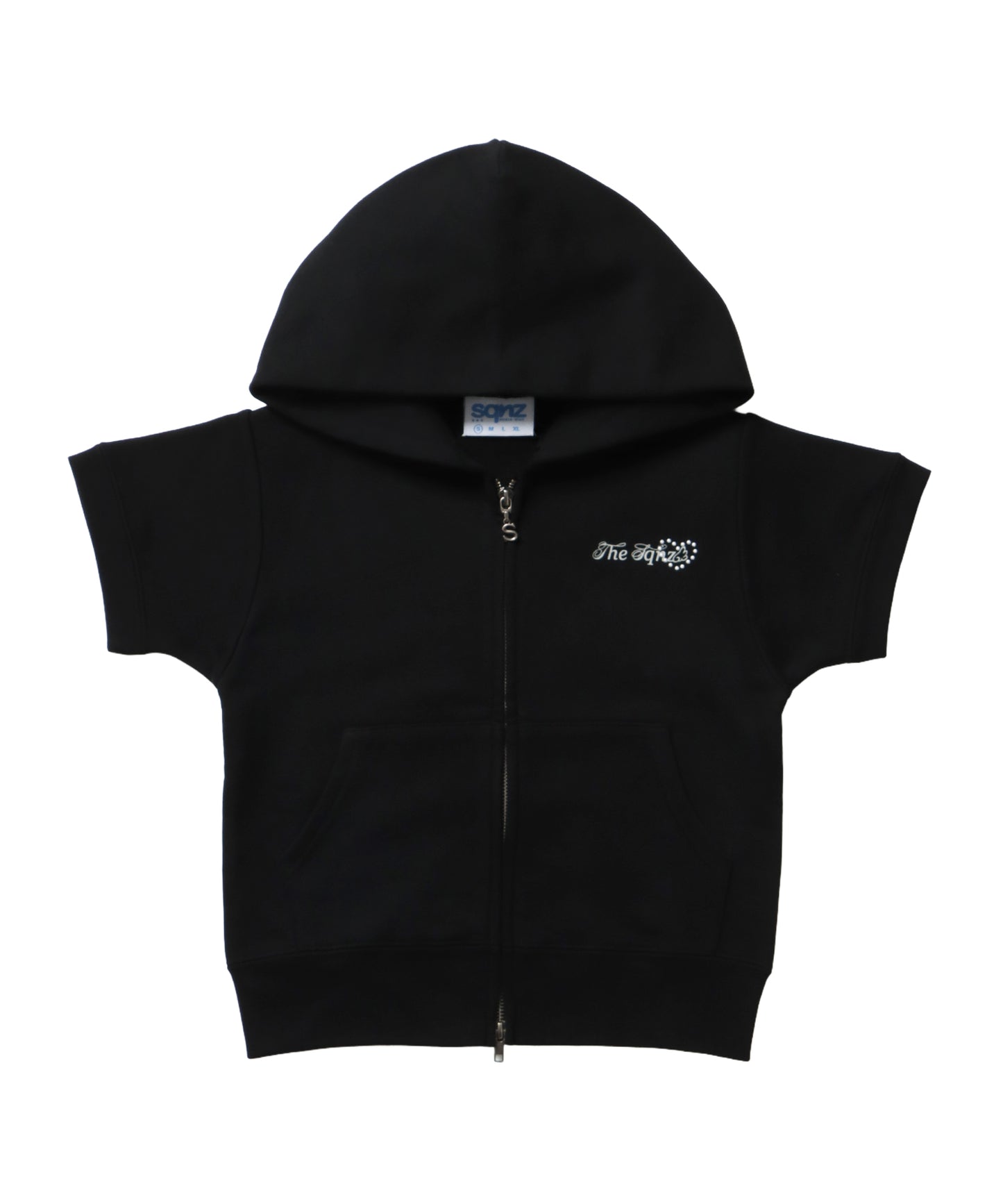 ※WEB限定 /  半袖ジップパーカー / sqnz pearl short sleeve zip p/k ブラック