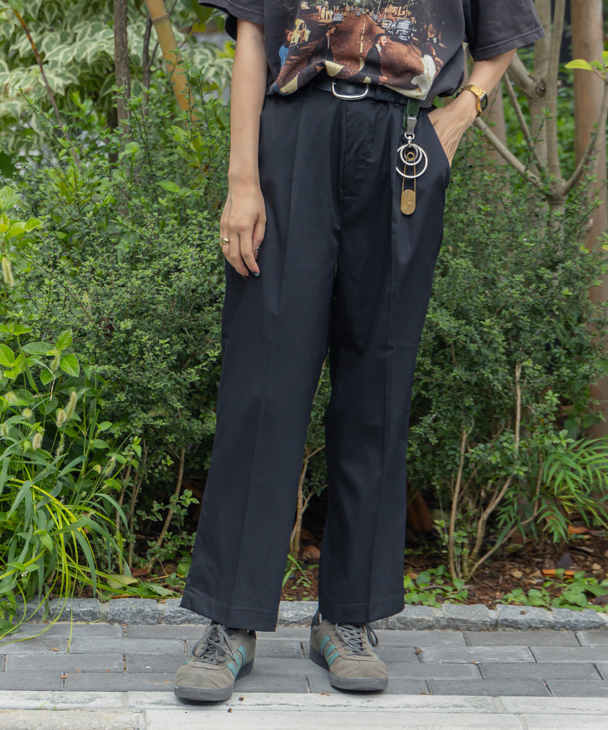 TR SIDE GATHER ANKLE PANTS / TR サイドギャザー アンクルスラックス チャコール