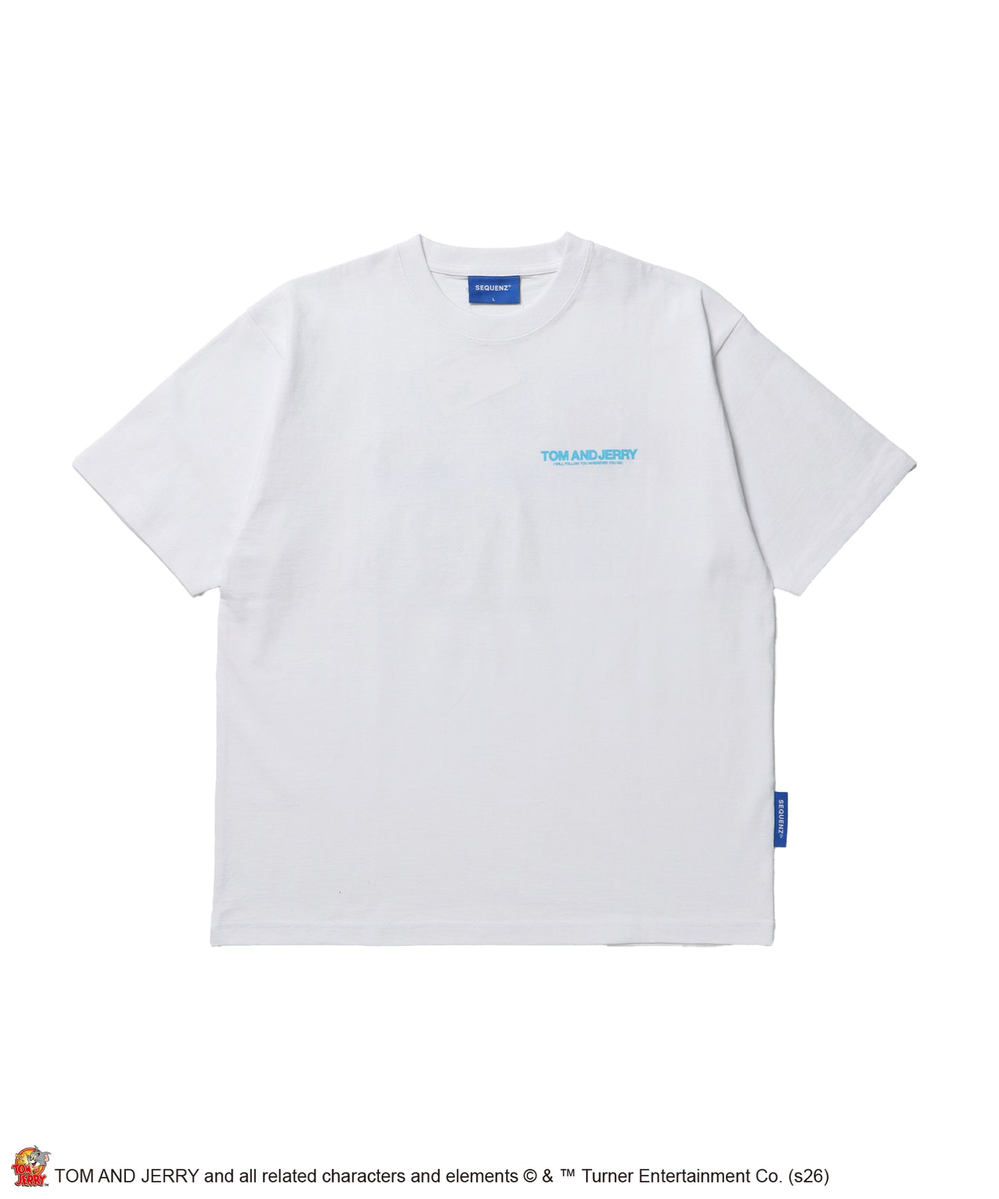 TJ BLUR LOGO TEE / トムとジェリー 半袖 クルーネック プリント ワンポイント ユニセックス オーバーサイズ ビッグシルエット レイヤード ホワイト