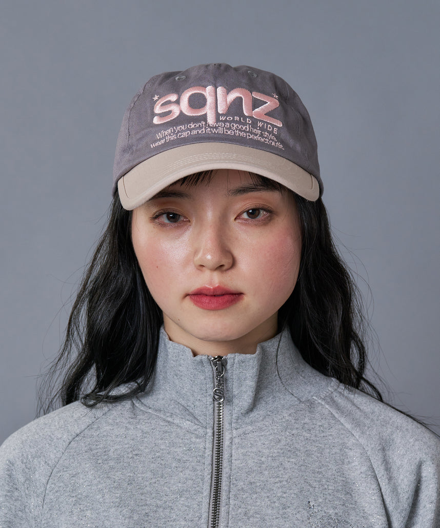 WEB限定 / ロゴ刺繍キャップ / sqnz logo cap ライトピンク – NAVAL