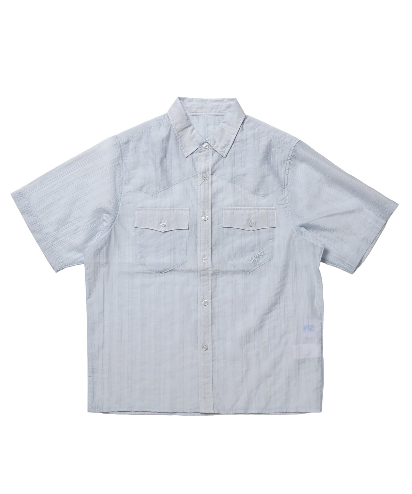 ※WEB限定 / ウエスタン半袖シャツ／sqnz western sheer shirts ライトブルー