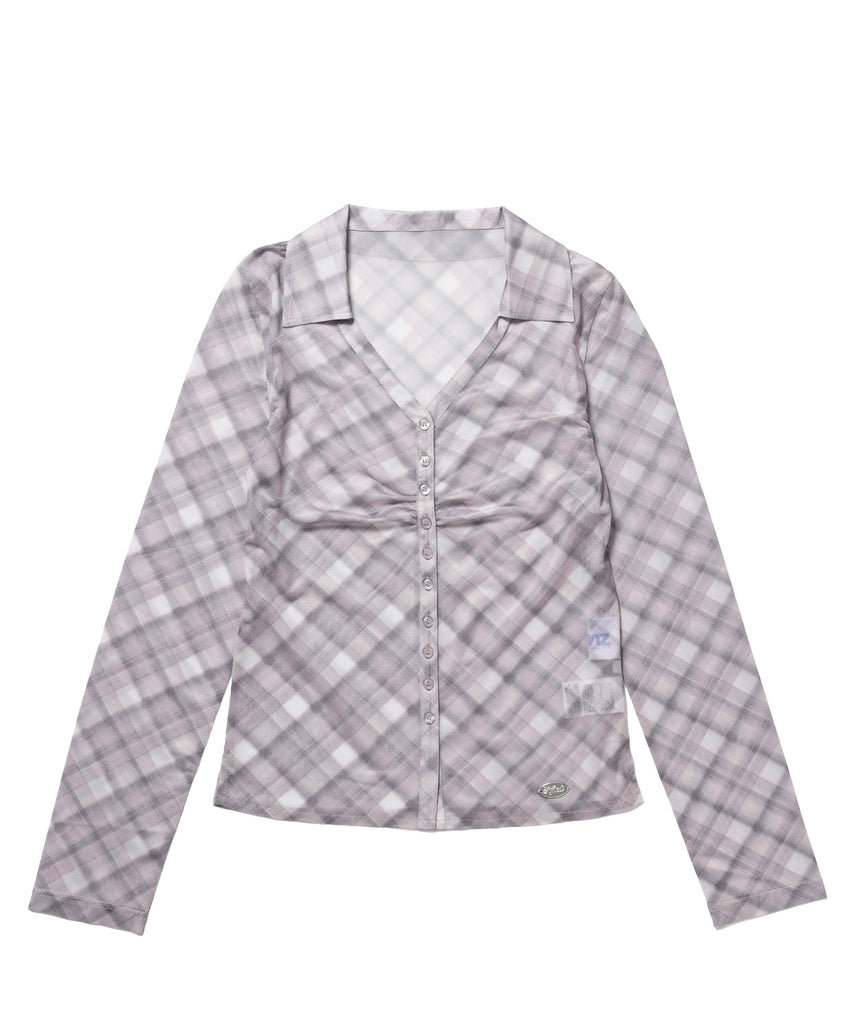 ※WEB限定 / レディースギャザー長袖シャツ / sqnz sheer gather l/s shirts ピンク
