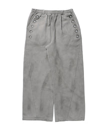sqnz fade sweat pants / スウェット パンツ 加工 ハトメ スタッズ 裏起毛≪SET UP着用可能≫ ライトグレー
