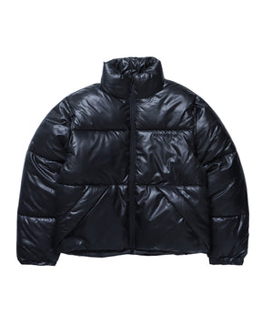 sqnz puffa short padding / ユニセックス パファ ダウン ジャケット 中綿 短丈 ドローコード ブラック