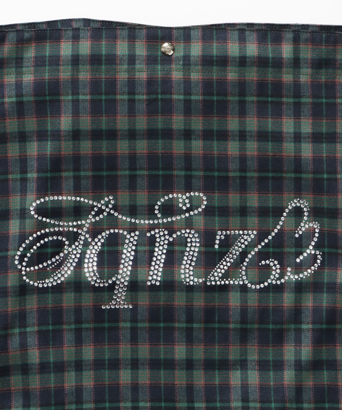 ≪予約商品≫sqnz favorite kira-kira totebag / ラインストーン バック チェック柄 2way ユニセックス グリーン