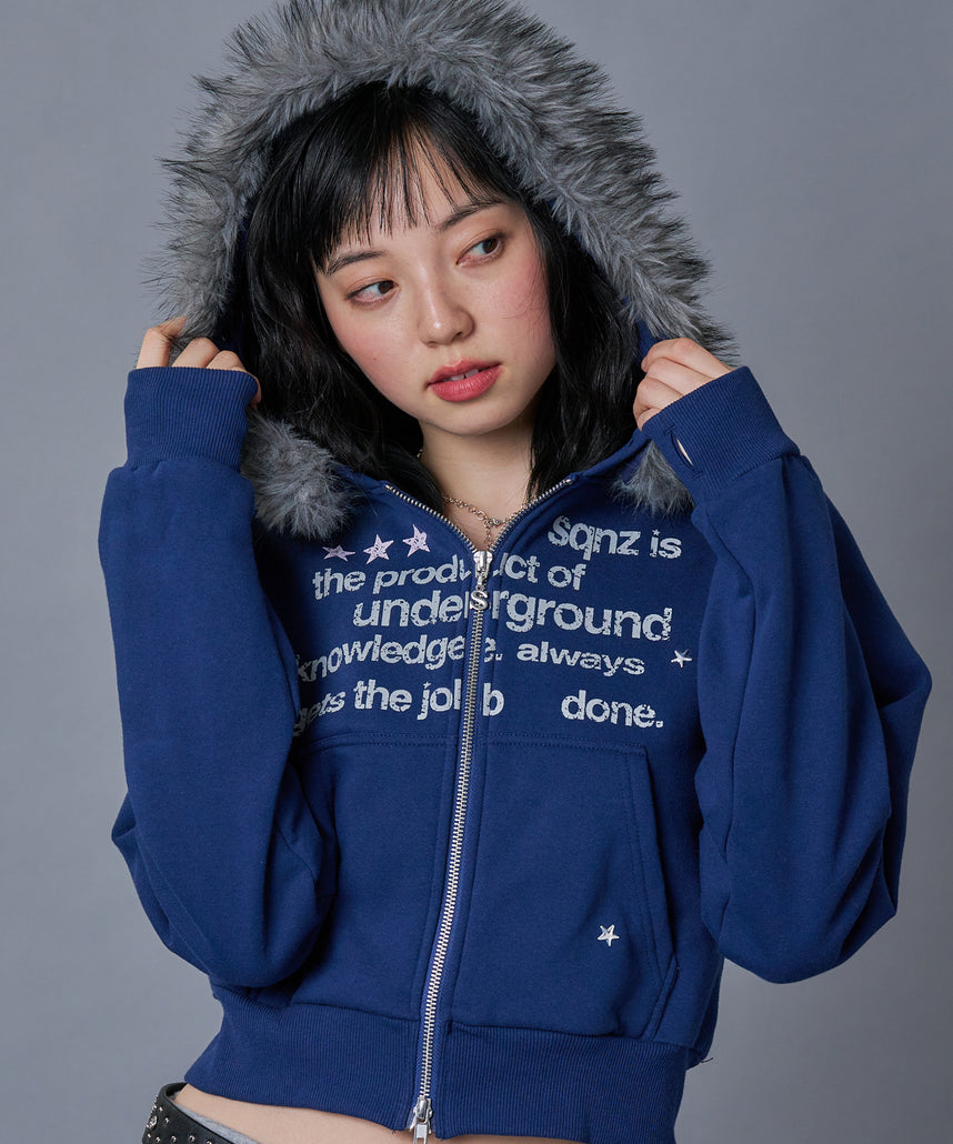 sqnz（エスキュンズ）】sqnz fur zip pk / レディース ファー ジップ