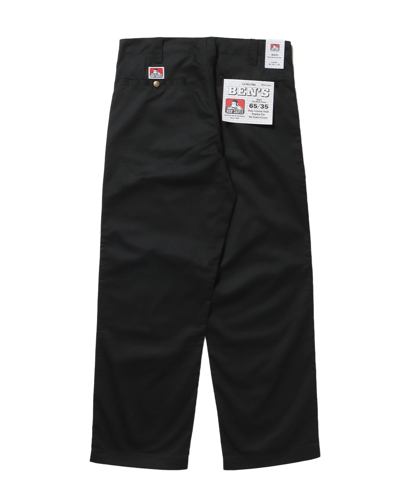 BA01 LITE WORK PANTS / パンツ ボトムス カーブ ワイド ワンポイント ツイル ブラック